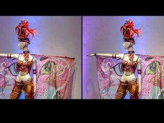 Stereo photography of the Wearable Art fashion show in 2019